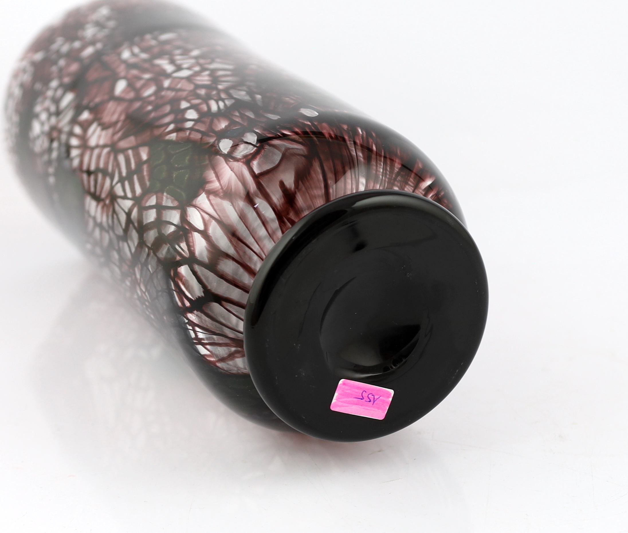 Vittorio Ferro (1932-2012) A Murano glass Murrine vase, in purple and black, unsigned, 34cm, Please note this lot attracts an additional import tax of 20% on the hammer price